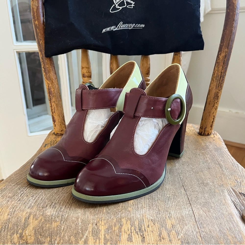 John Fluevog ATTIC ILONA CONTRAST T-STRAP HEEL size 8